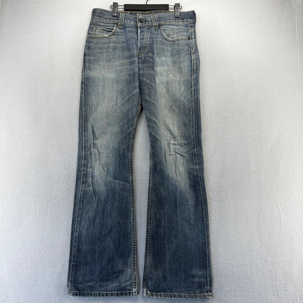 Vintage Levis Jeans Mens 32x34 Blue 512 Bootcut Denim Dark Whisker y2k Baggy